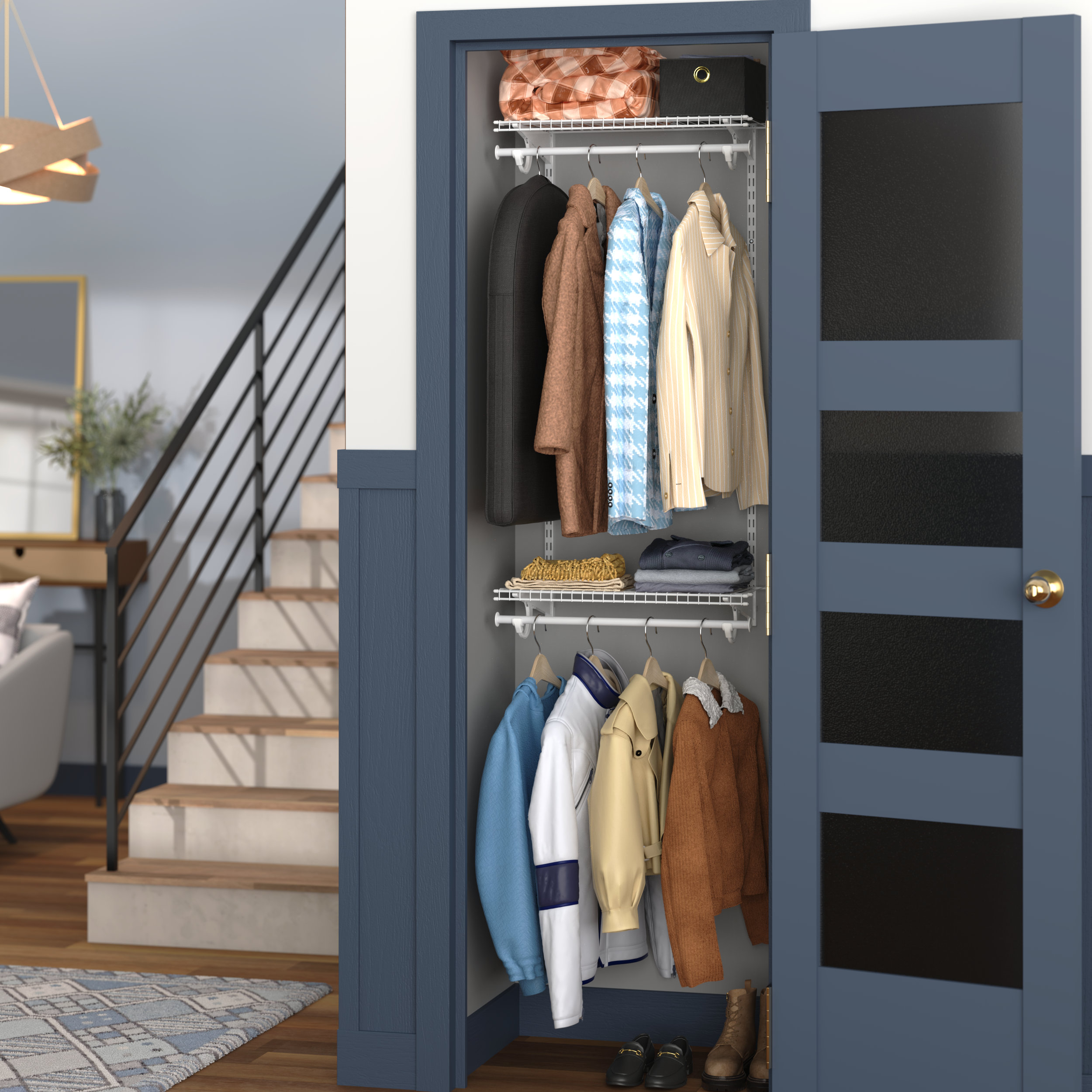 ClosetMaid Shelftrack 2' Double Hang Wire Shelf Kit & Reviews